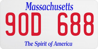 MA license plate 9OD688