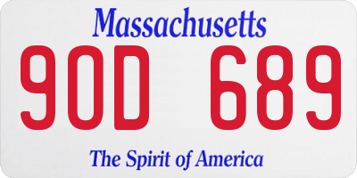MA license plate 9OD689