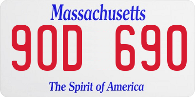MA license plate 9OD690