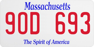 MA license plate 9OD693
