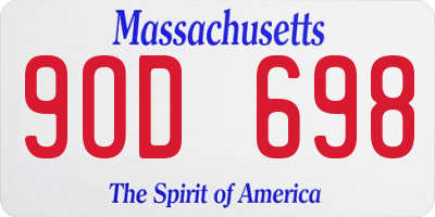 MA license plate 9OD698