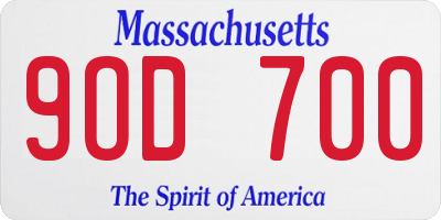 MA license plate 9OD700