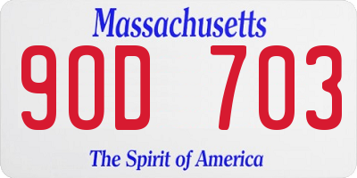 MA license plate 9OD703