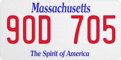 MA license plate 9OD705