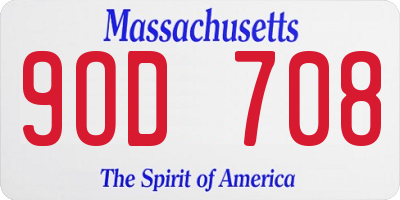 MA license plate 9OD708