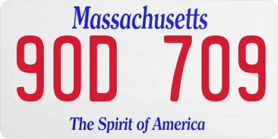 MA license plate 9OD709
