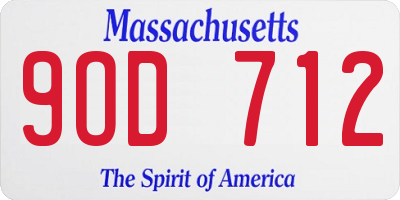 MA license plate 9OD712