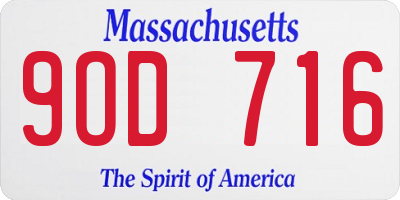 MA license plate 9OD716