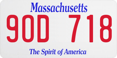MA license plate 9OD718