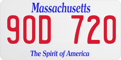 MA license plate 9OD720