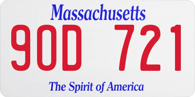MA license plate 9OD721