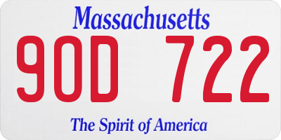 MA license plate 9OD722