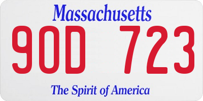 MA license plate 9OD723