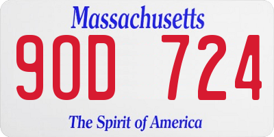 MA license plate 9OD724