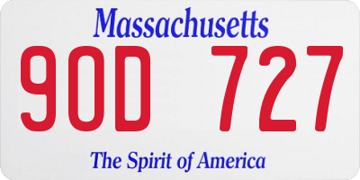 MA license plate 9OD727