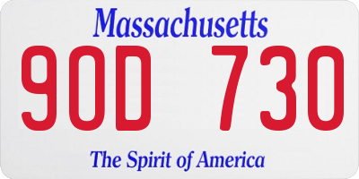 MA license plate 9OD730
