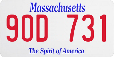 MA license plate 9OD731