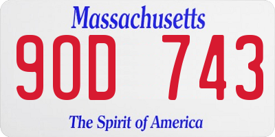 MA license plate 9OD743