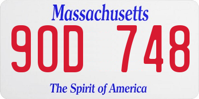 MA license plate 9OD748