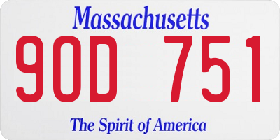 MA license plate 9OD751