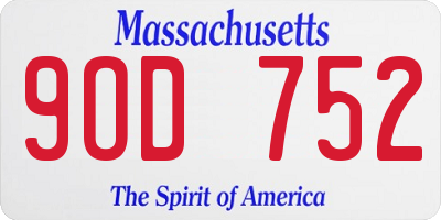 MA license plate 9OD752