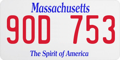 MA license plate 9OD753