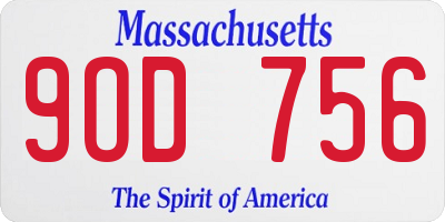 MA license plate 9OD756