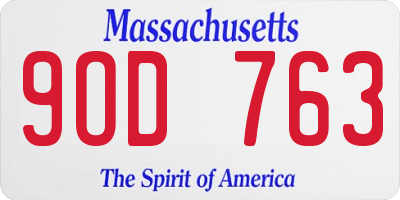 MA license plate 9OD763
