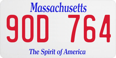 MA license plate 9OD764