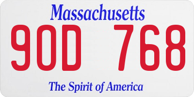 MA license plate 9OD768