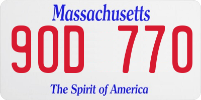 MA license plate 9OD770