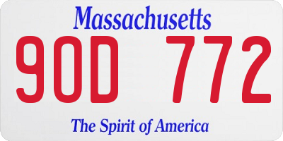 MA license plate 9OD772