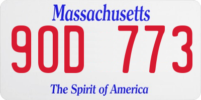 MA license plate 9OD773