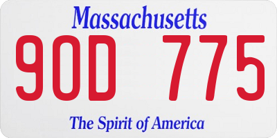 MA license plate 9OD775