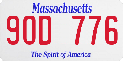 MA license plate 9OD776