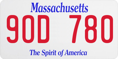 MA license plate 9OD780