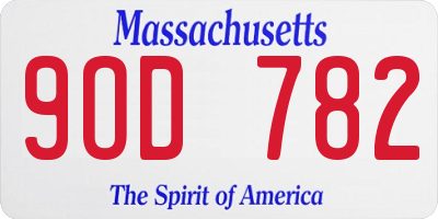 MA license plate 9OD782