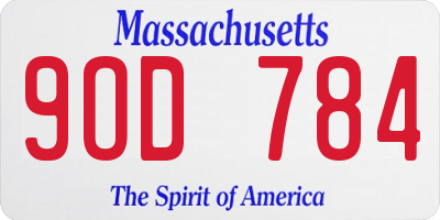 MA license plate 9OD784