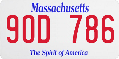 MA license plate 9OD786