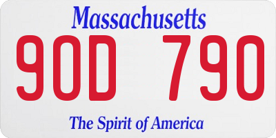 MA license plate 9OD790
