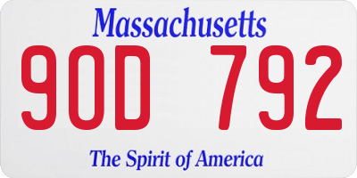 MA license plate 9OD792