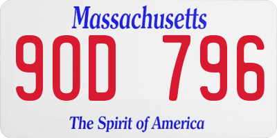 MA license plate 9OD796