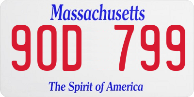 MA license plate 9OD799