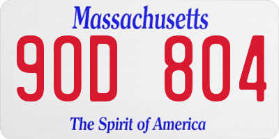 MA license plate 9OD804