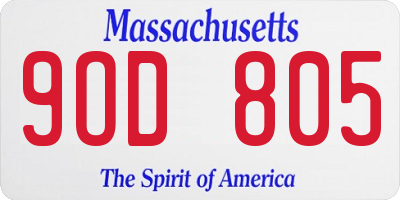 MA license plate 9OD805