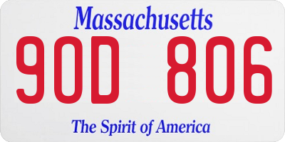 MA license plate 9OD806