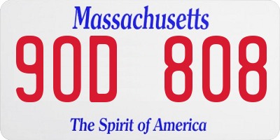 MA license plate 9OD808