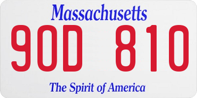 MA license plate 9OD810