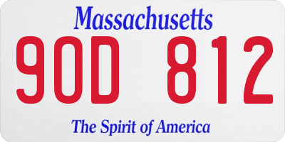 MA license plate 9OD812