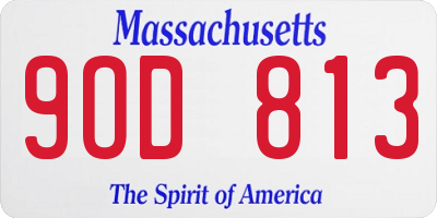 MA license plate 9OD813